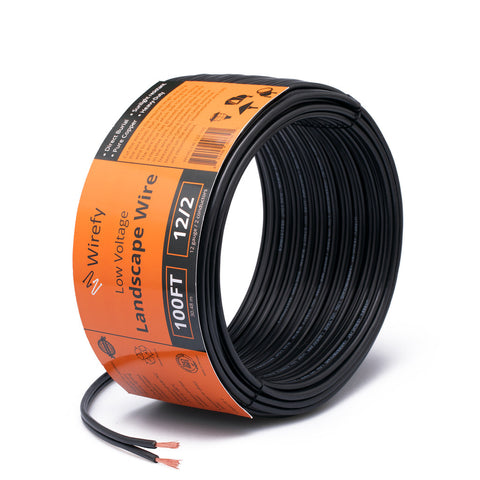 Wirefy low voltage landscape wires direct burial sunlight resistant pure copper heavy duty strands_12 gauge&100 ft