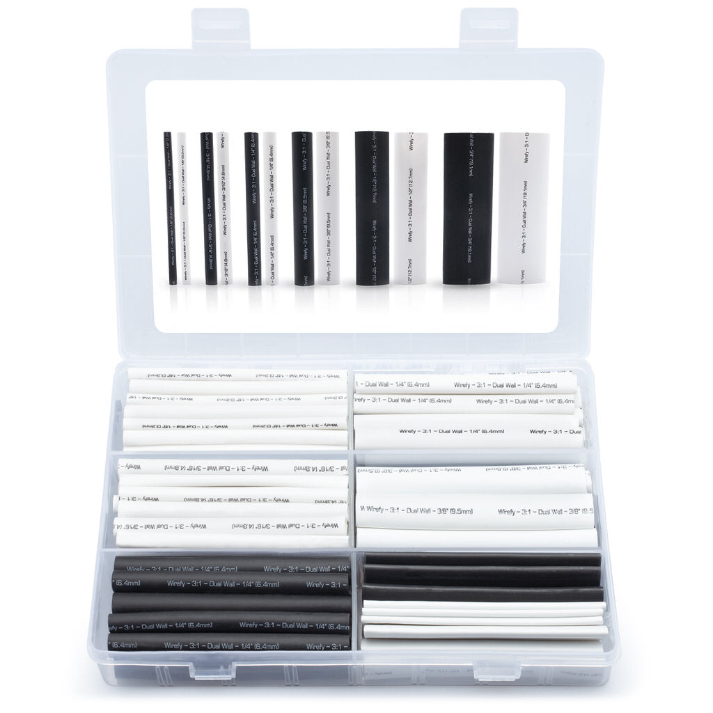 thumbnail image 2 of Lukyamzn 190pcs Waterproof Heat Shrink Tubing Assortment Kit, 4:1 Ratio Adhesive Lined With Glue, Black & Red 2 of 12