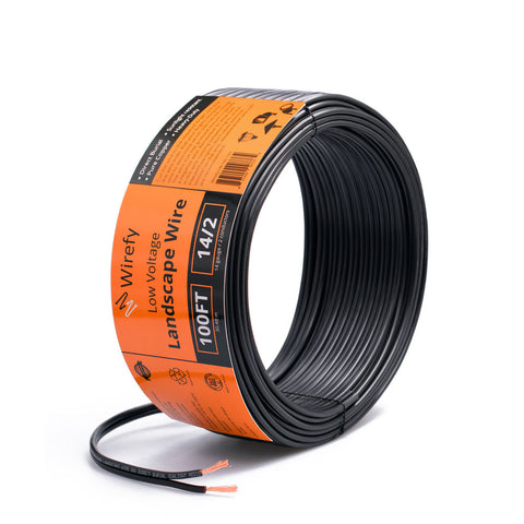 Wirefy low voltage landscape wires direct burial sunlight resistant pure copper heavy duty strands_14 gauge&100 ft