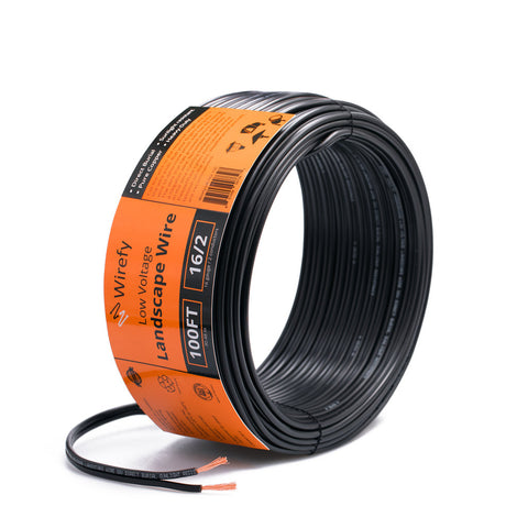Wirefy low voltage landscape wires direct burial sunlight resistant pure copper heavy duty strands_16 gauge&100 ft