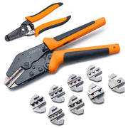 Crimping Tool Set 11 PCS with Interchangeable Dies and Wire Stripping Tool