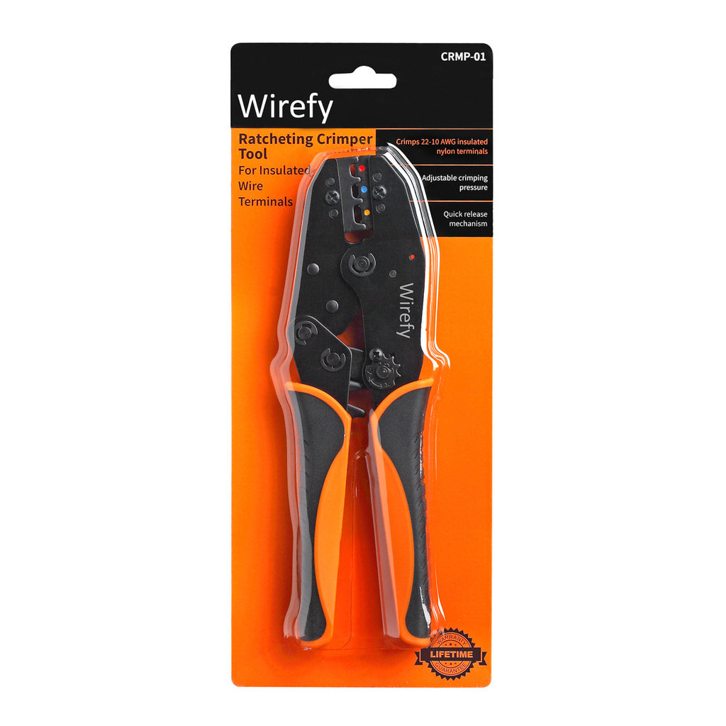 Wirefy High Leverage Wire Crimping Tool, Non-Insulated Nylon Connectors,  9, Set of 11 