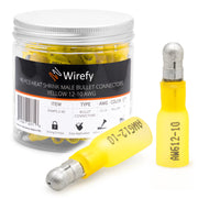 wirefy heat shrink bullet connectors jar 90 PCS yellow 12-10 AWG quick disconnect male#style_90 PCS Male Bullets 12-10 AWG