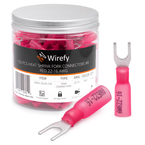 Wirefy heat shrink for connectors red 22-16 AWG #8_22-16 Gauge #8