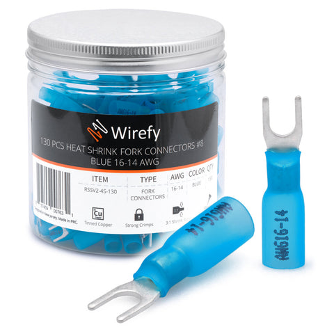 Wirefy heat shrink for connectors blue 16-14 AWG #8_16-14 Gauge #8