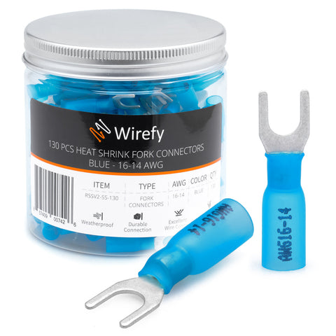 Wirefy heat shrink for connectors blue 16-14 AWG #10_16-14 Gauge #10